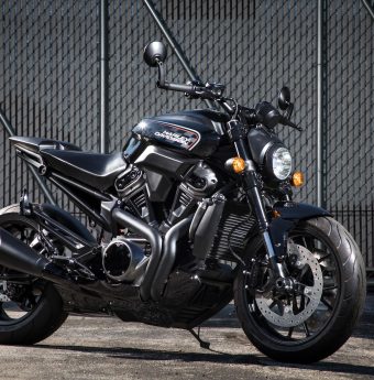 A newer Harley Davidson motorcycle